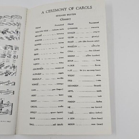 Sheet Music HARP/ Piano Benjamin Britten A Ceremony of Carols Arranged for SATB - Picture 4 of 8